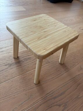 Small Bamboo Step Stool - Natural Light Wood